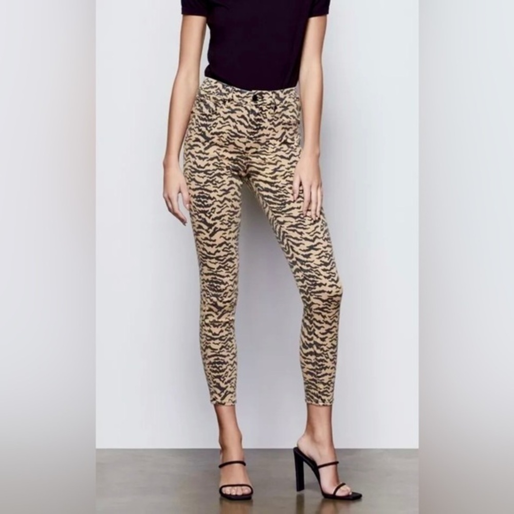GOOD AMERICAN Jeans High Rise Good Waist Crop Zebra Animal Print Jeans 20